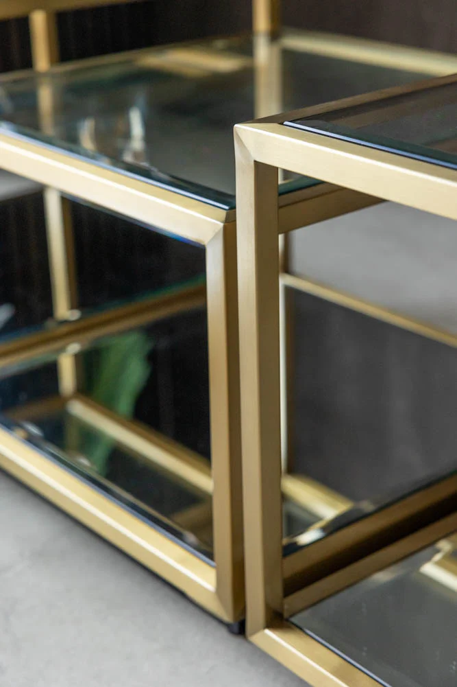 Gold Glass Modular Coffee Table - Image 2