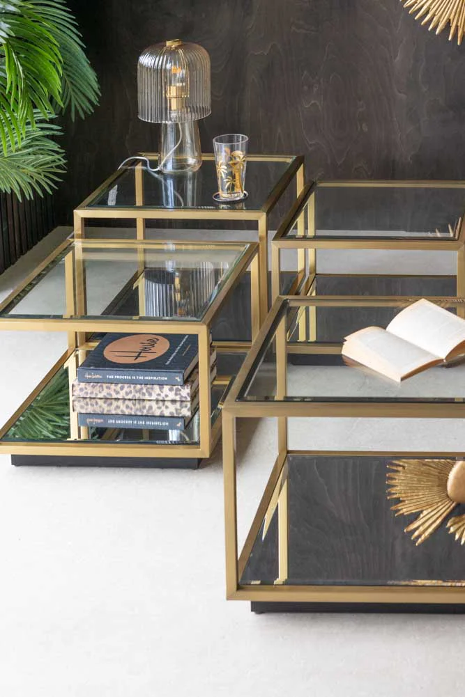 Gold Glass Modular Coffee Table - Image 3