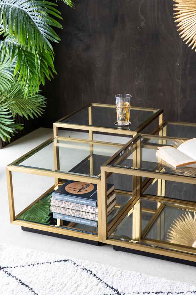 Gold Glass Modular Coffee Table - Image 4