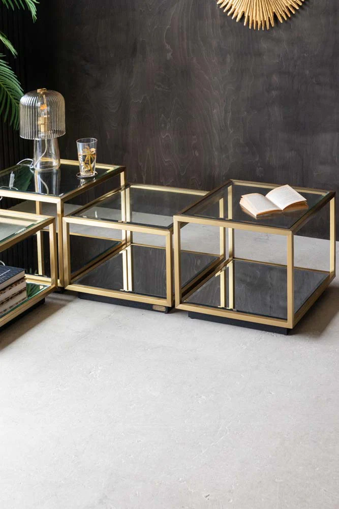 Gold Glass Modular Coffee Table - Image 5