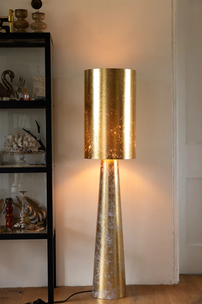 Gold Leafed Effect Floor Lamp - Image 2