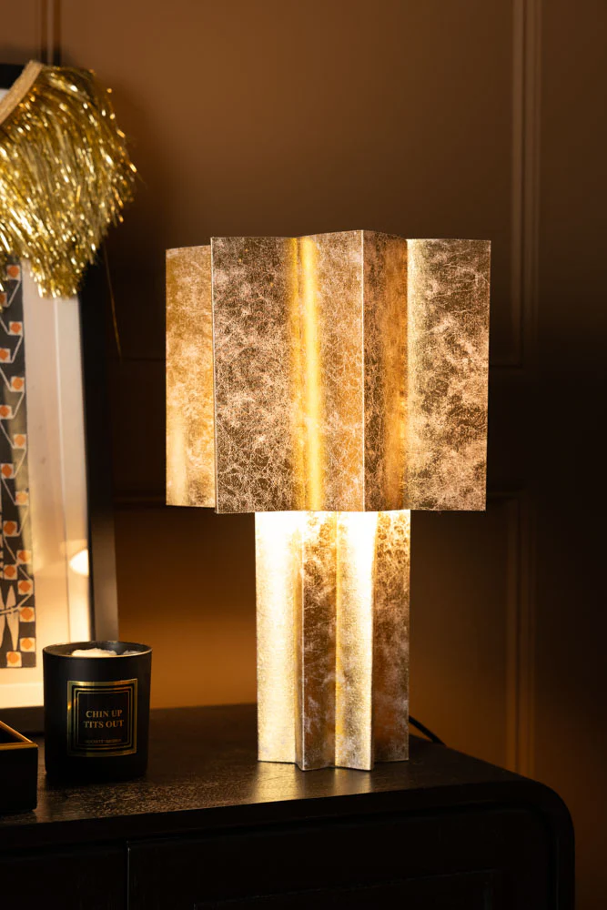 Gold Leafed Effect Star Table Lamp - Image 3