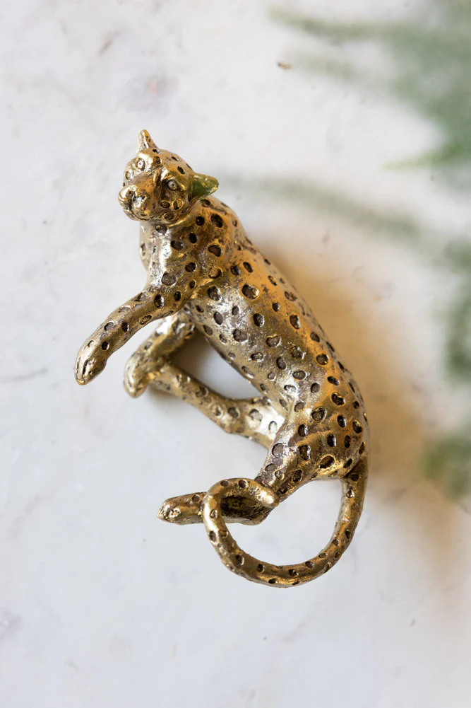 Gold Lounging Leopard Decoration - Image 3