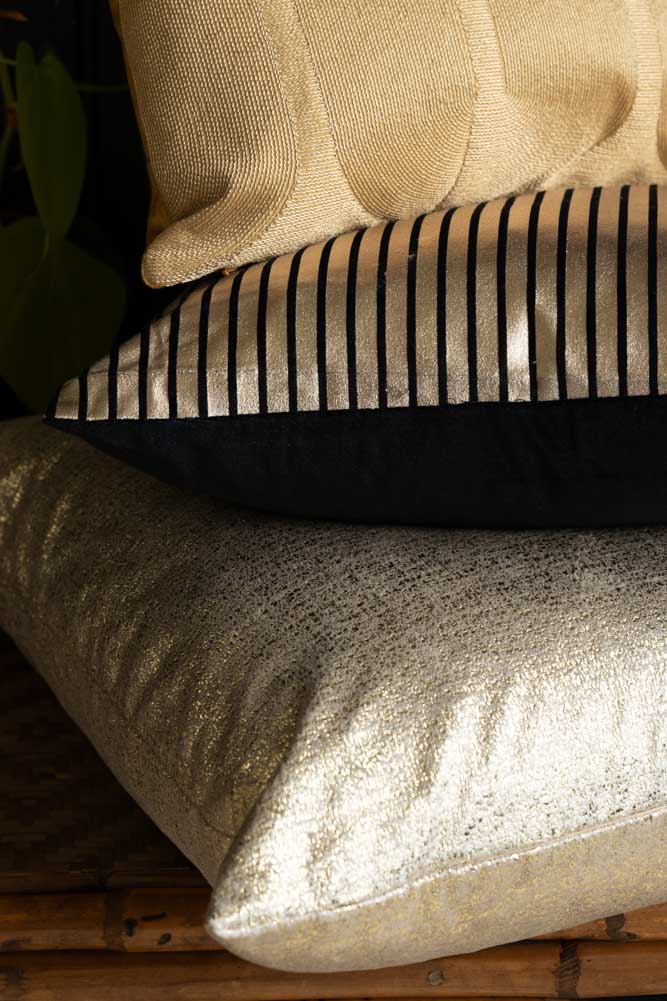 Gold Metallic Velvet Cushion - Image 3