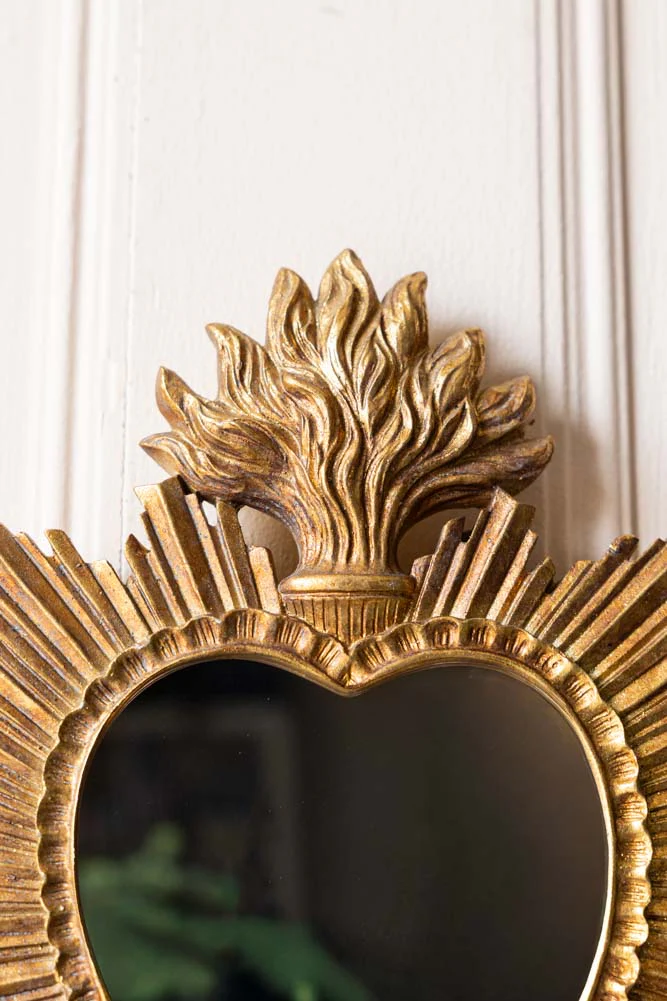Gold Milagro Sacred Heart Mirror - Image 2