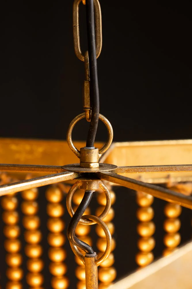 Gold Star Shaped Beaded Statement Chandelier Light - SECONDS - Image 10