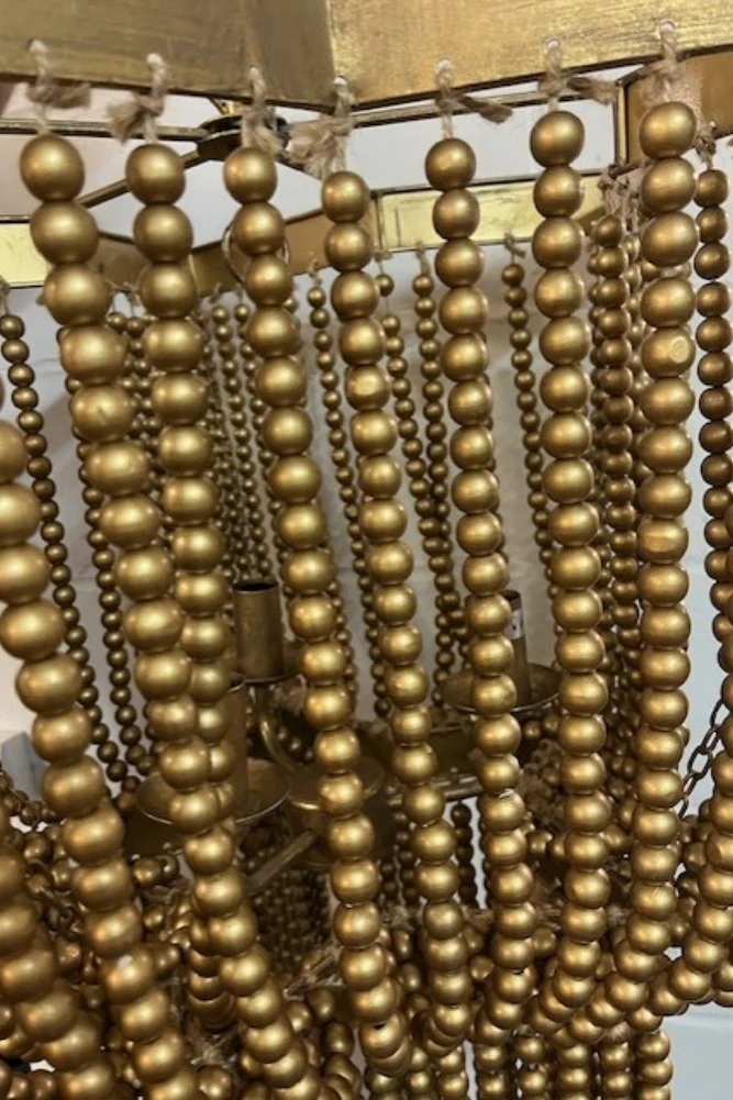 Gold Star Shaped Beaded Statement Chandelier Light - SECONDS - Image 3
