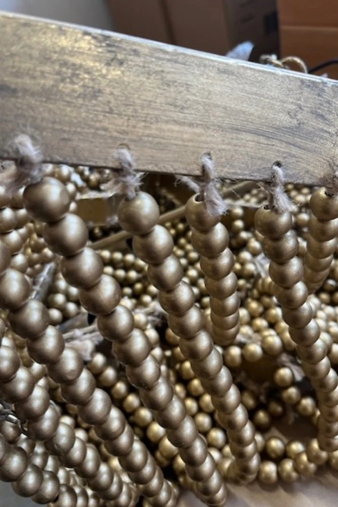 Gold Star Shaped Beaded Statement Chandelier Light - SECONDS - Image 7