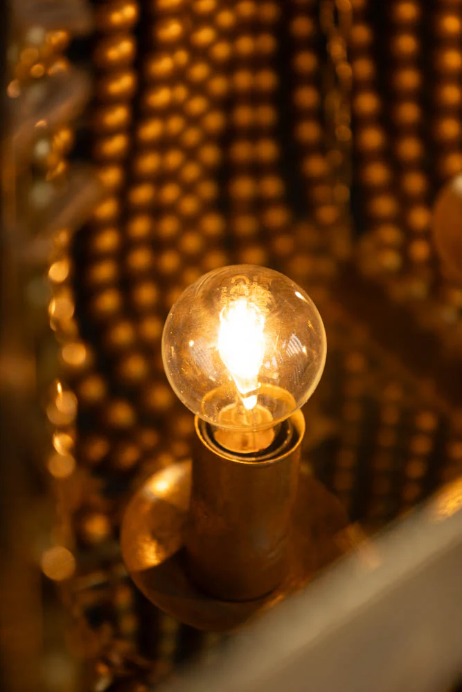 Gold Star Shaped Beaded Statement Chandelier Light - SECONDS - Image 9
