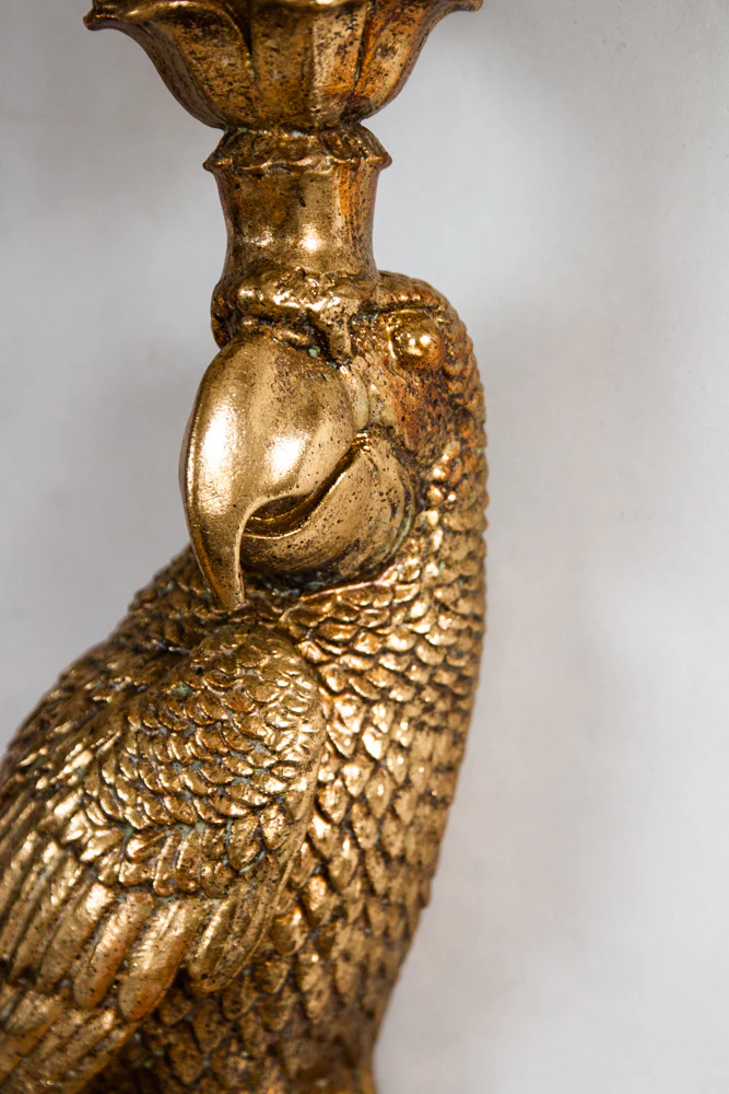 Golden Macaw Parrot Candle Holder - Image 4