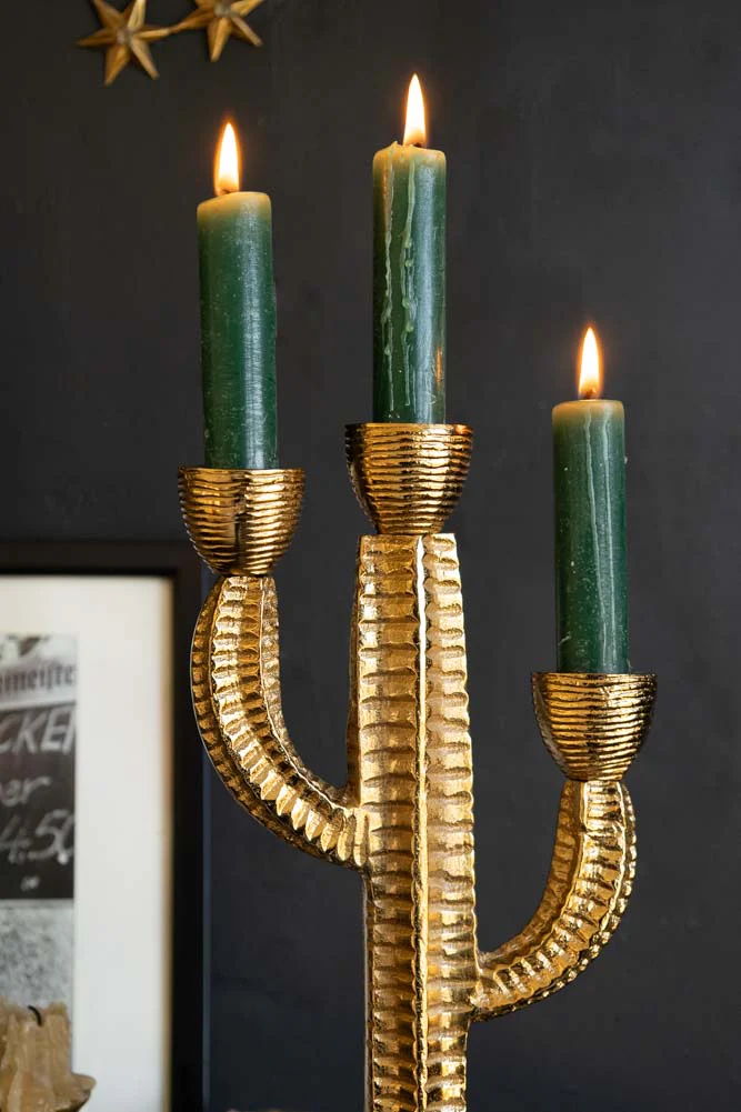 Gorgeous Gold Cactus Candle Holder - Image 5