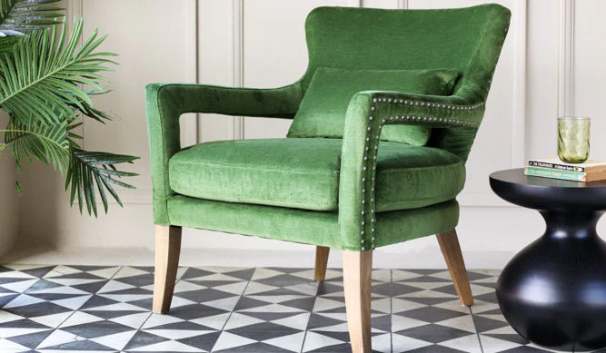 Gorgeous Green Velvet Armchair - Image 10