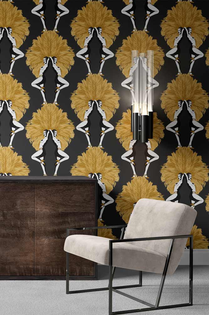 Graduate Collection Showgirl Black & Gold Wallpaper - Image 8