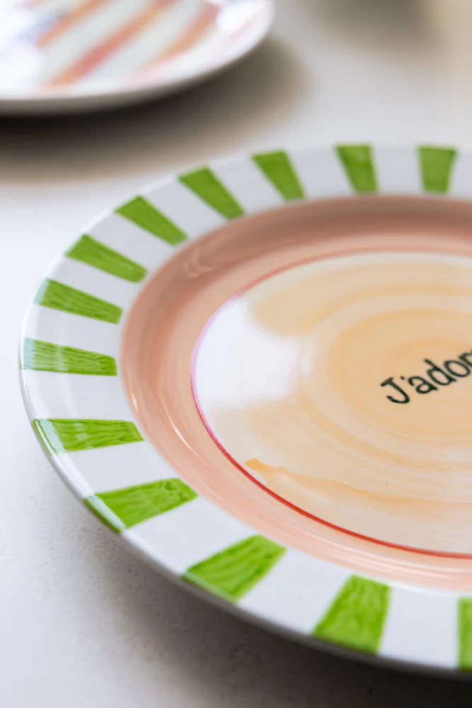 Green & Pink J’adore Ceramic Serving Plate - Image 5