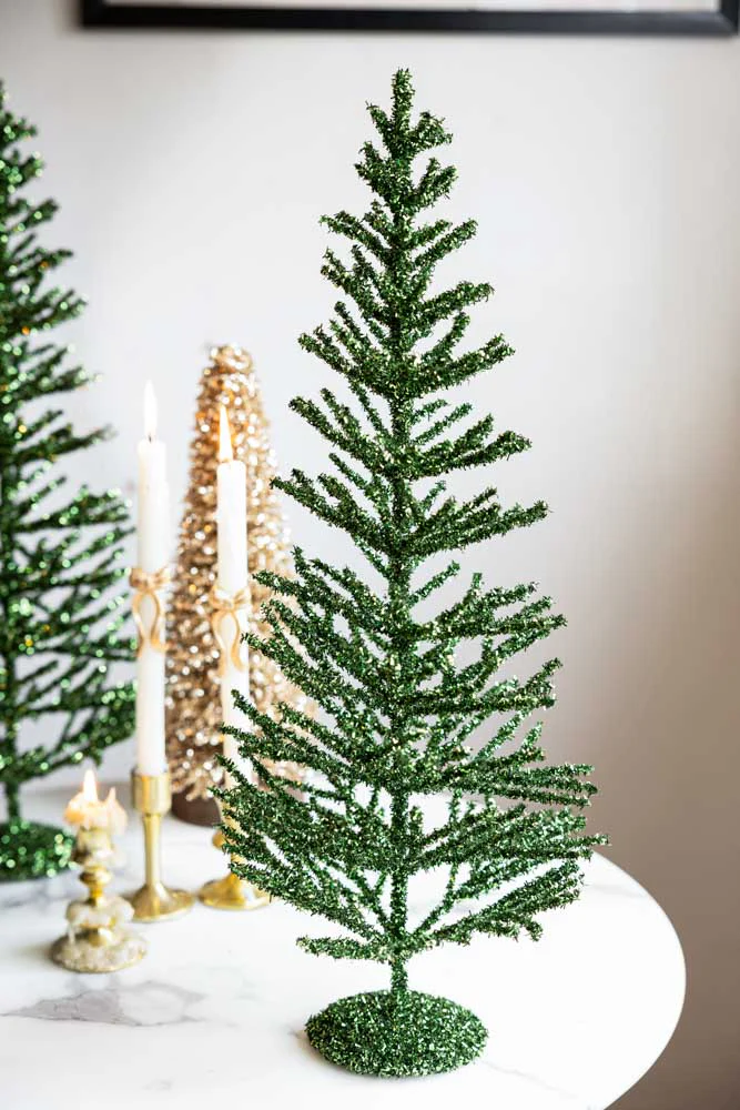 Green Tinsel Christmas Tree - Image 6