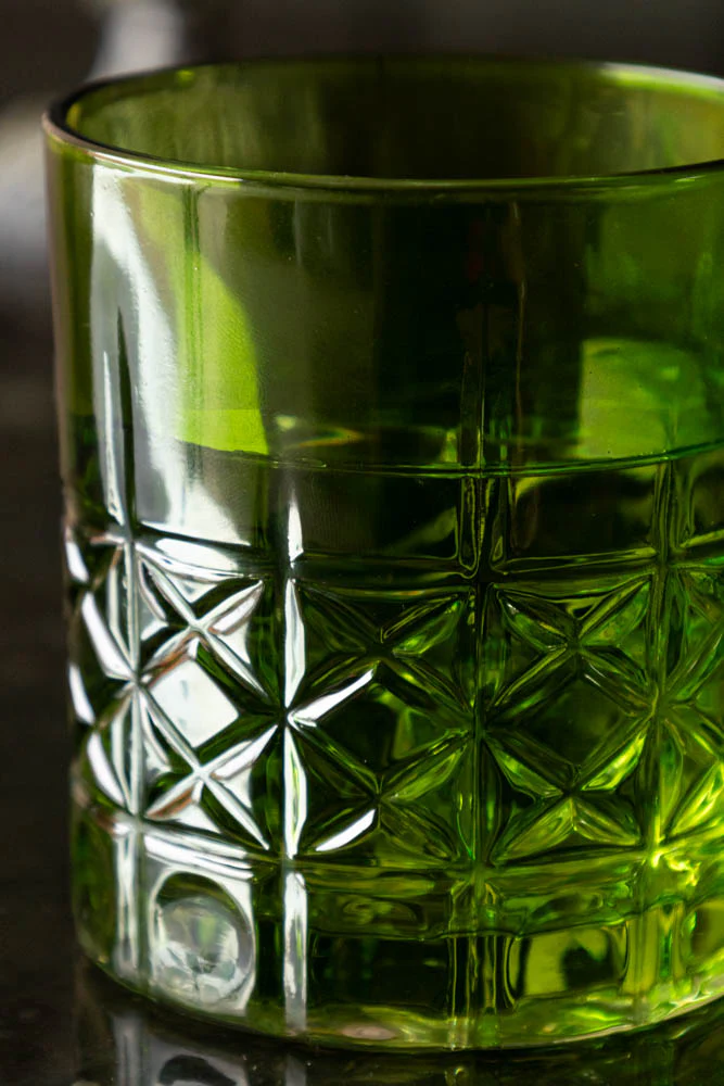 Green Whiskey Embossed Glass - Available in Two Designs - Image 4