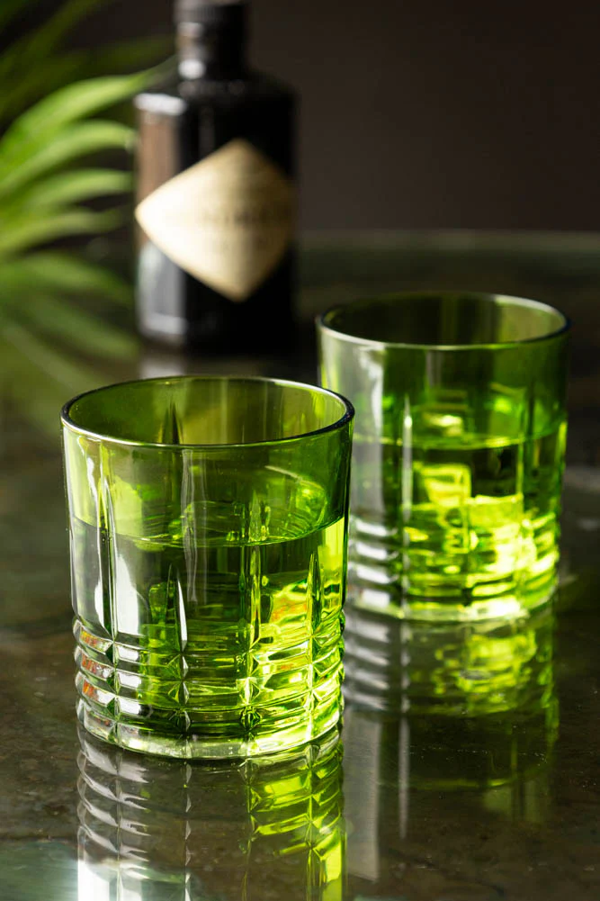 Green Whiskey Embossed Glass - Available in Two Designs - Image 7