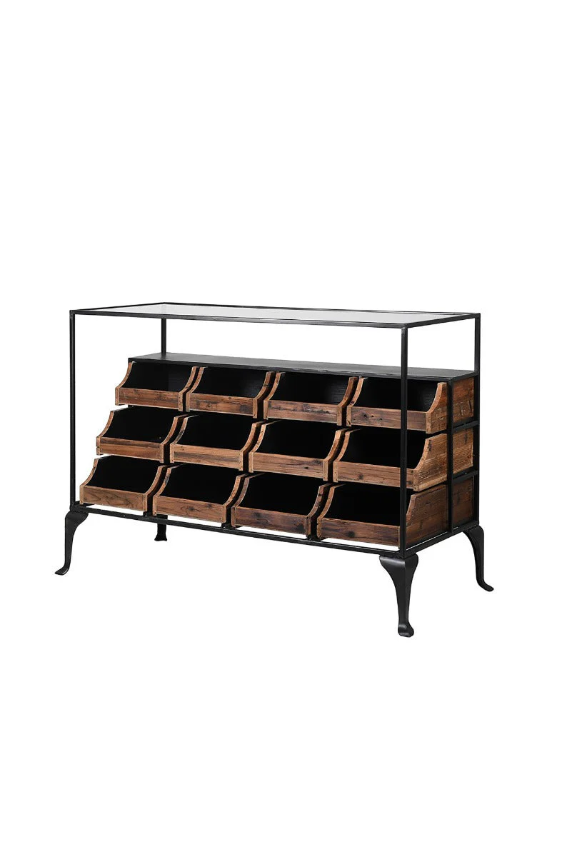 Haberdashery 12 Drawer Shop Counter With Glass Top - Image 12