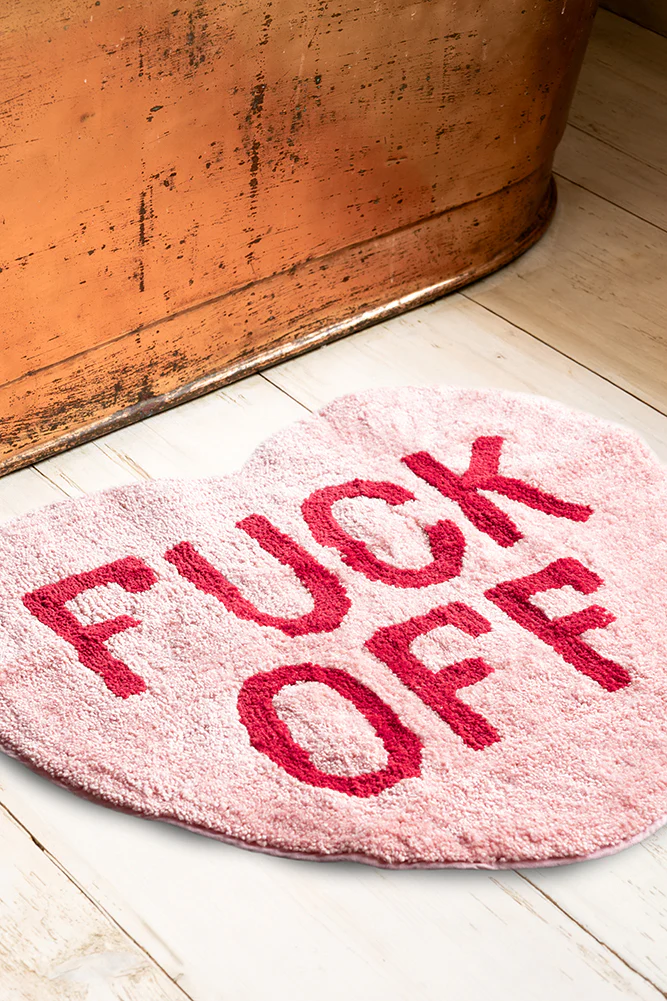 Heart Shape 'Fuck Off' Bathmat