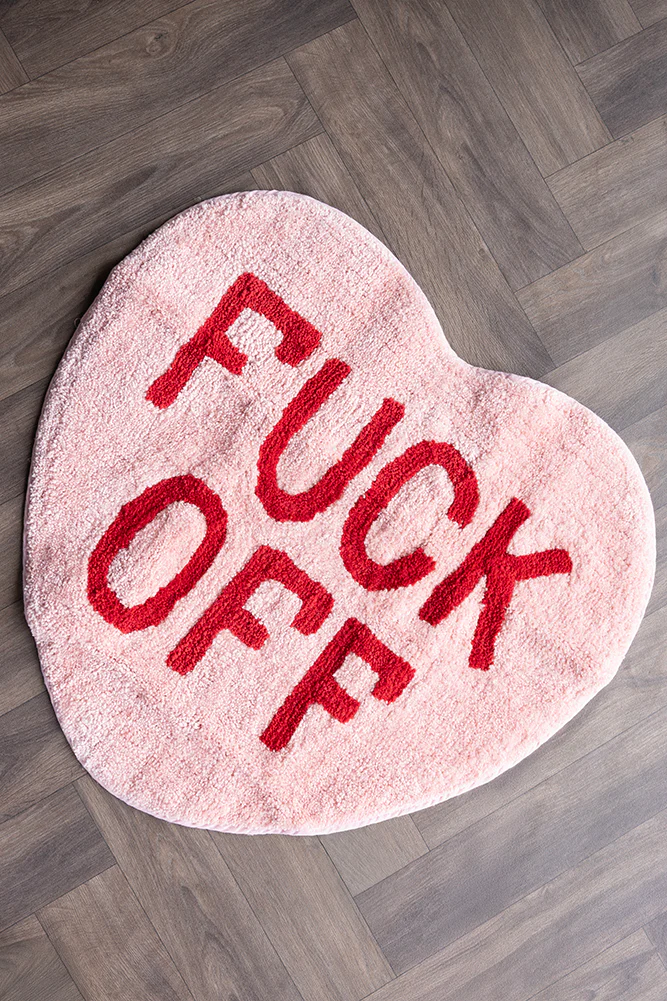 Heart Shape 'Fuck Off' Bathmat - Image 3