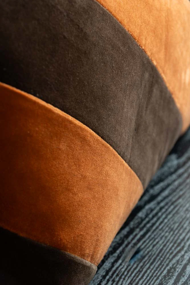 HKLIVING Coffee & Mocha Striped Velvet Cushion - Image 4