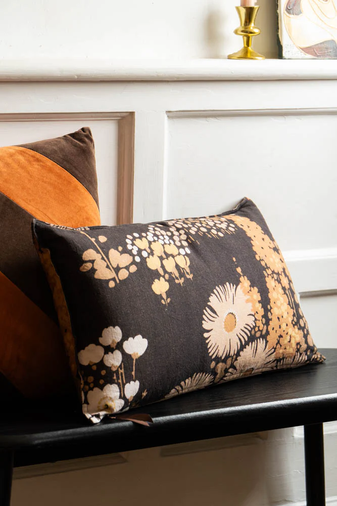 HKLIVING Dark Florals Cotton Cushion - Image 4