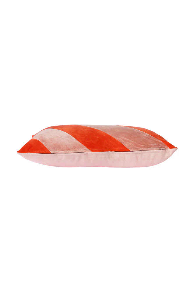 HKLIVING Red & Pink Stripe Velvet Cushion - Image 7