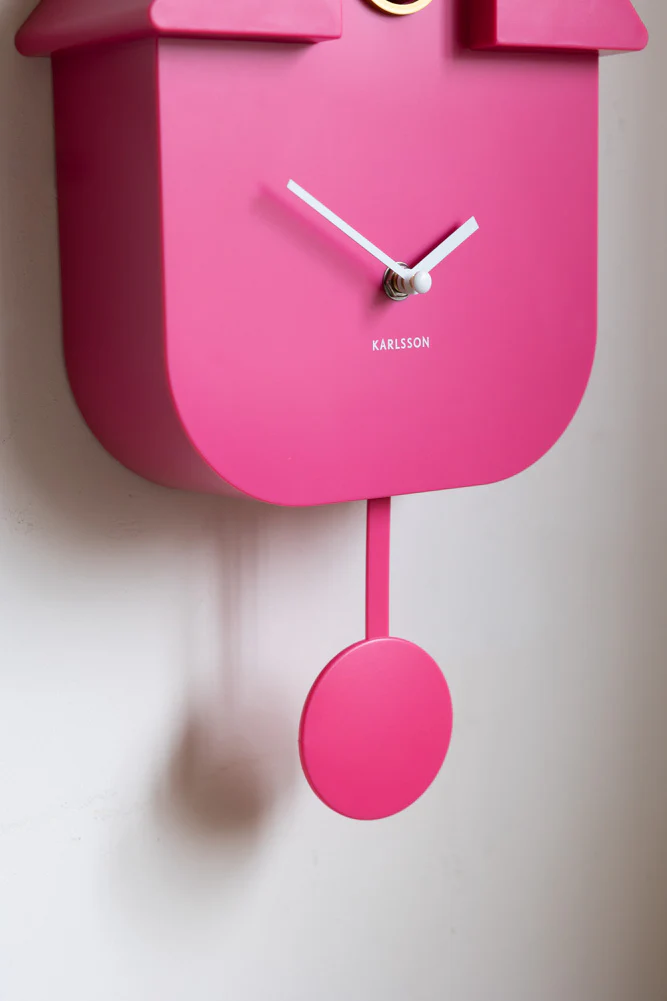 Hot Pink Modern Cuckoo Wall Clock - Image 2