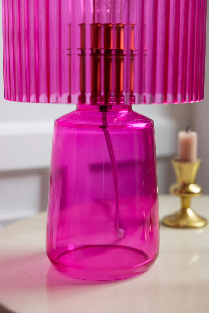 Hot Pink Seventies Glass Table Lamp - Image 4