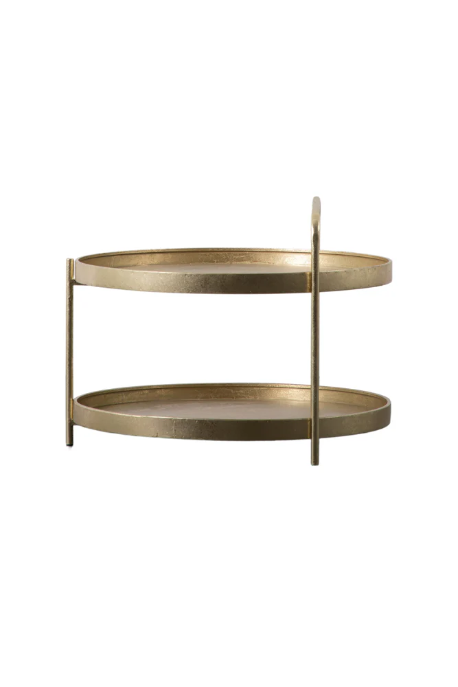 Industrial Style Two-Tier Coffee Table Gold - Image 6