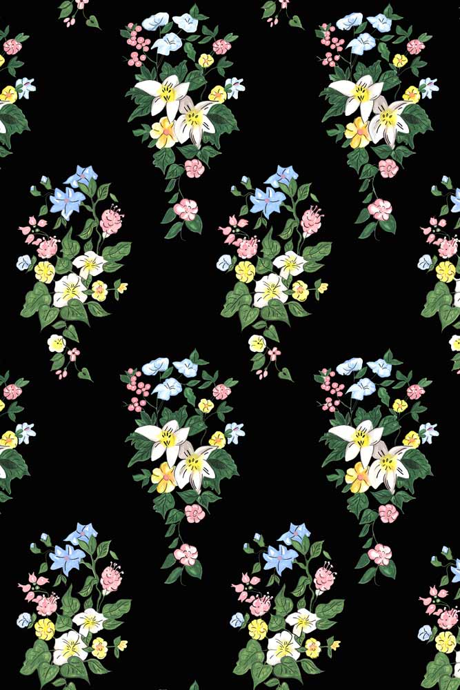 JoJo & Trixie Floral New York Black Wallpaper - DISCONTINUED - Image 4