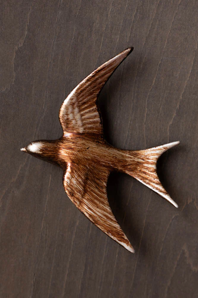 Large Antiqued Copper Swallow Wall Decoration - Image 3