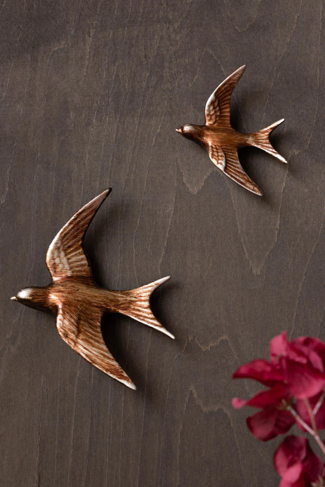 Large Antiqued Copper Swallow Wall Decoration - Image 4