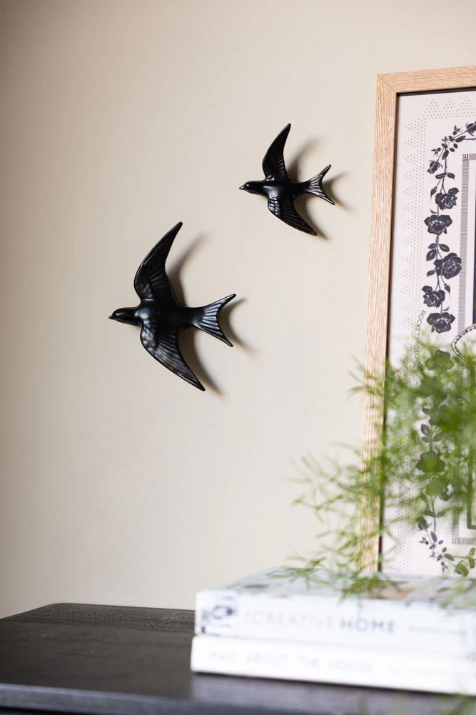 Large Black Swallow Wall Decoration - Image 2