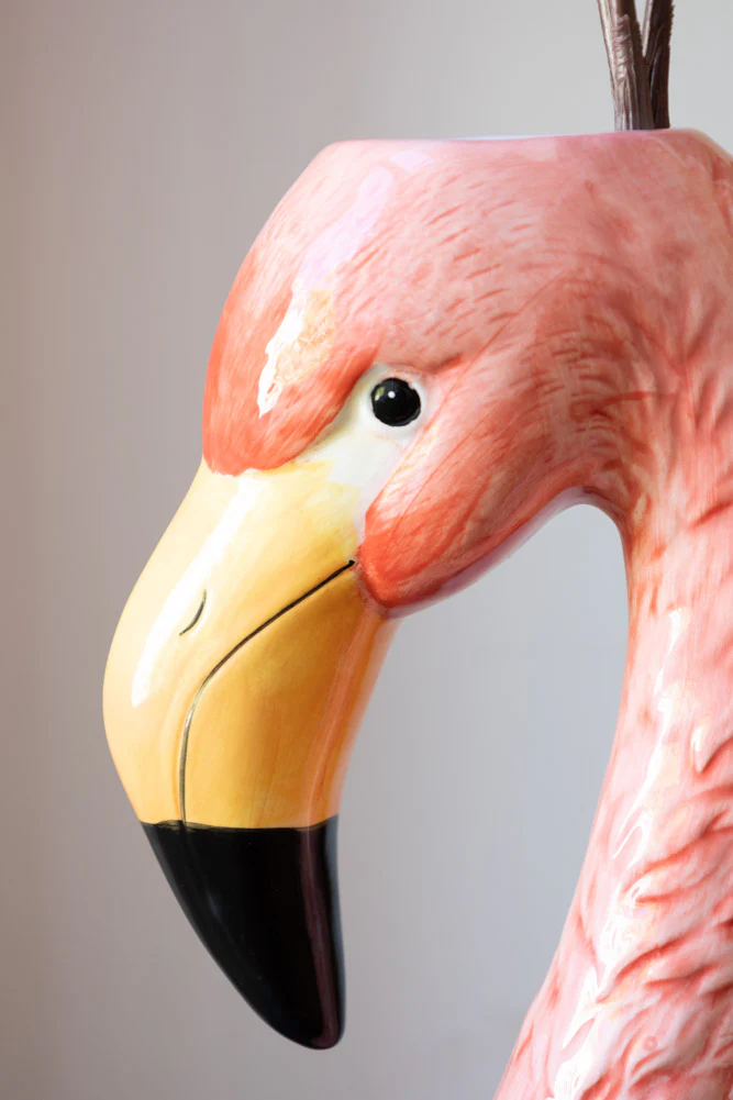 Large Blush Pink Flamingo Head Vase - Image 4