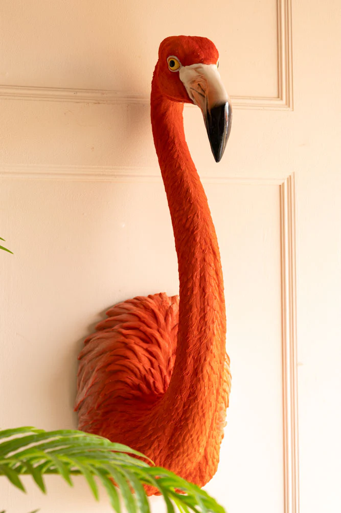 Large Faux Flamingo Head Wall Art - Image 2