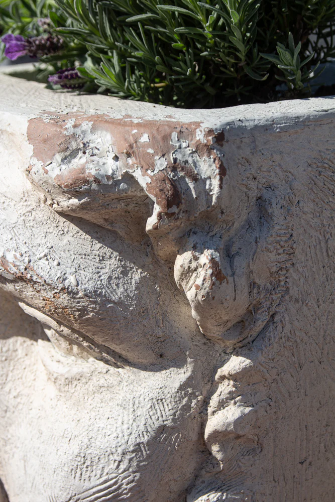 Large Rustic Stone Effect Classical Face Planter - Image 3
