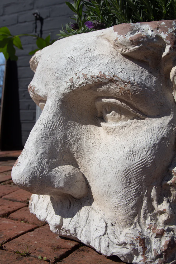 Large Rustic Stone Effect Classical Face Planter - Image 4
