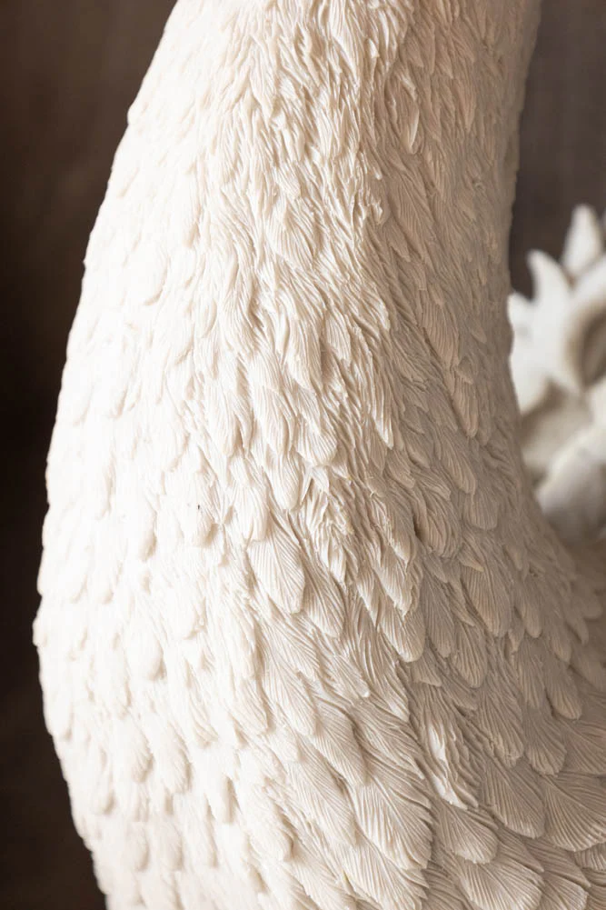 Large White Faux Swan Head Wall Art - Image 5