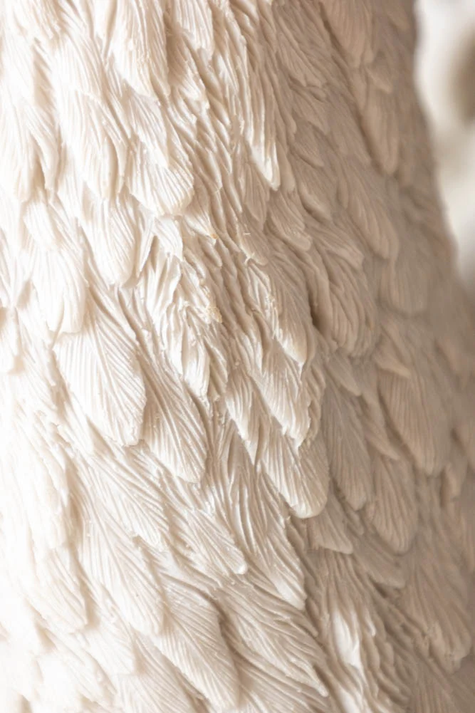 Large White Faux Swan Head Wall Art - Image 6