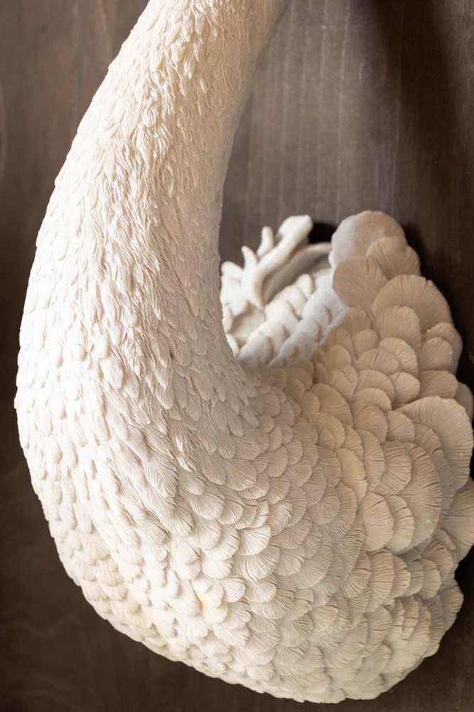 Large White Faux Swan Head Wall Art - Image 7