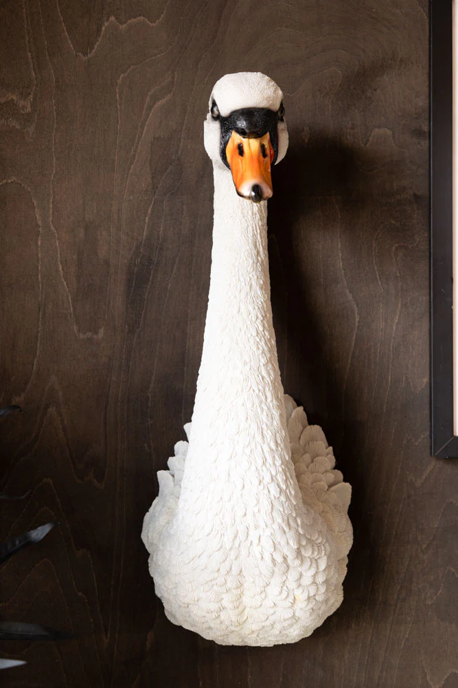 Large White Faux Swan Head Wall Art - Image 8