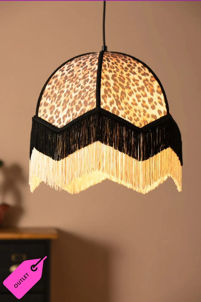 Leopard Love Print Double Tassel Edge Ceiling Light - SAMPLE