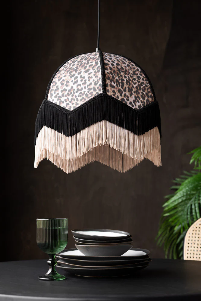 Leopard Love Print Double Tassel Edge Ceiling Light - SAMPLE - Image 8