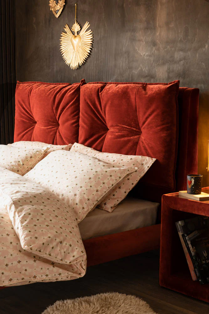 Lounge Lover Bed in Luxe Needlecord Velvet - Burnt Orange - Available In 3 Sizes - Image 4