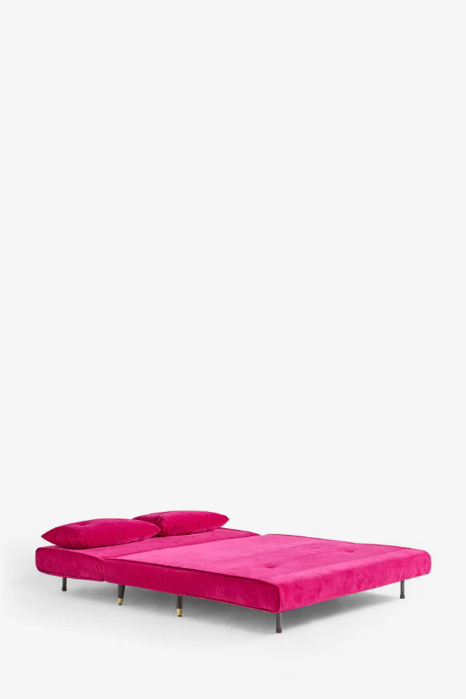 Mabel Large 2 Seater Sofa Bed in Luxe Needlecord Velvet Harry's Pink - Image 7