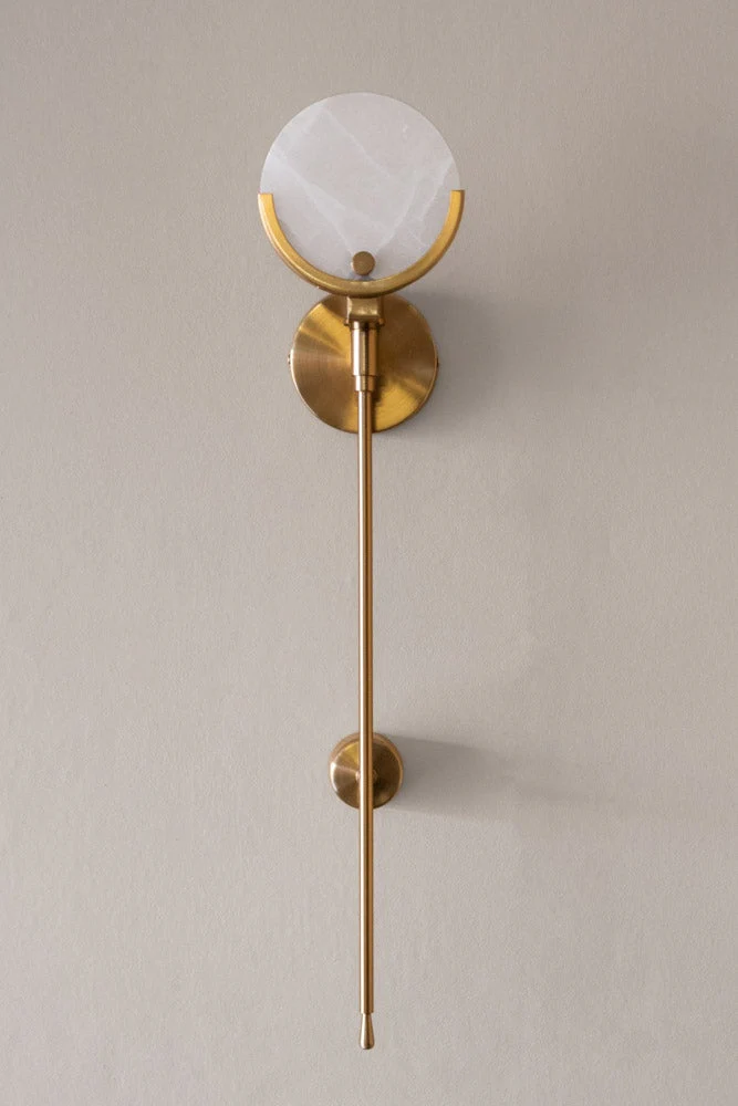 Marble Disc & Brass Wall Light - Image 2