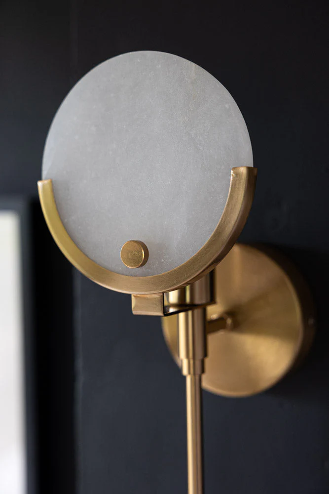 Marble Disc & Brass Wall Light - Image 4