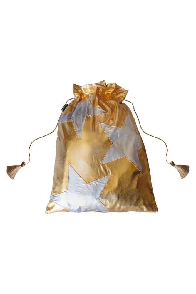 Metallic Gold & Silver Star Christmas Sack - Image 9