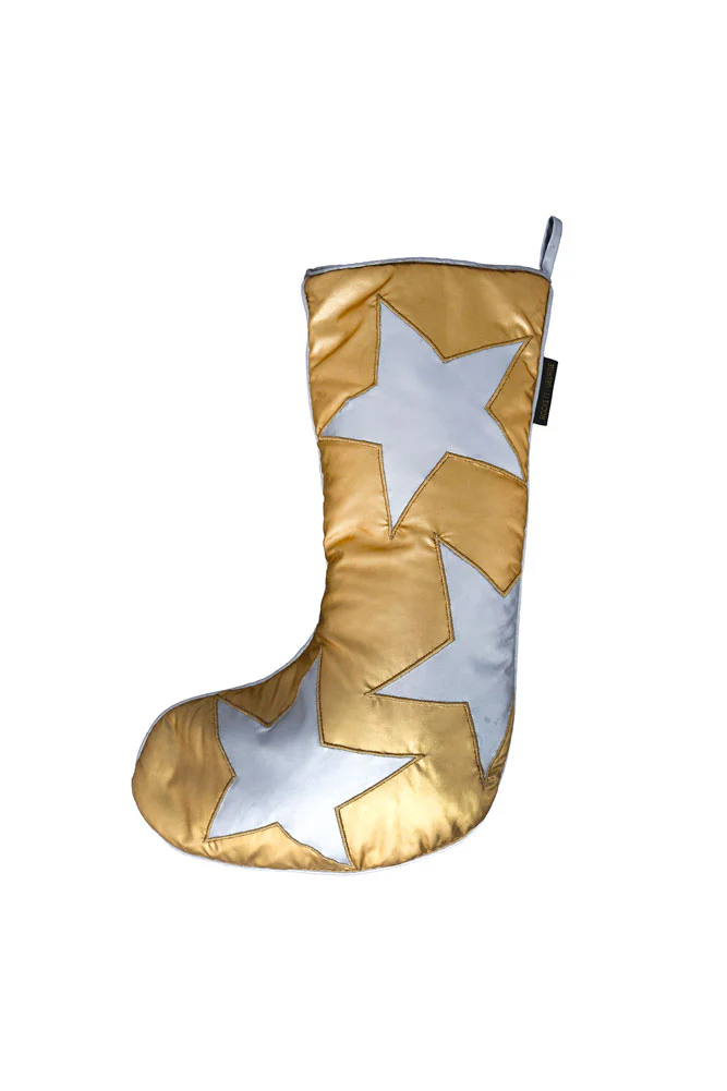 Metallic Gold & Silver Star Christmas Stocking - Image 7